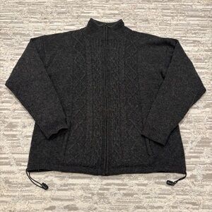 Carraig Donn Cableknit 100% Wool Lined Jacket Zip Men’s XXL Made In Ireland Read